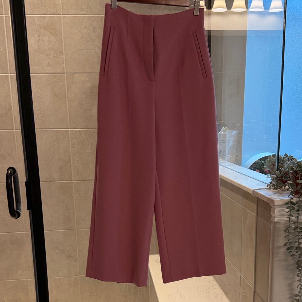Zara Plum Wide-Leg Pants